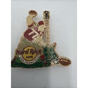 Hard Rock Cafe San Francisco 2005 Football Player 77 Guitar Enamel Magnet